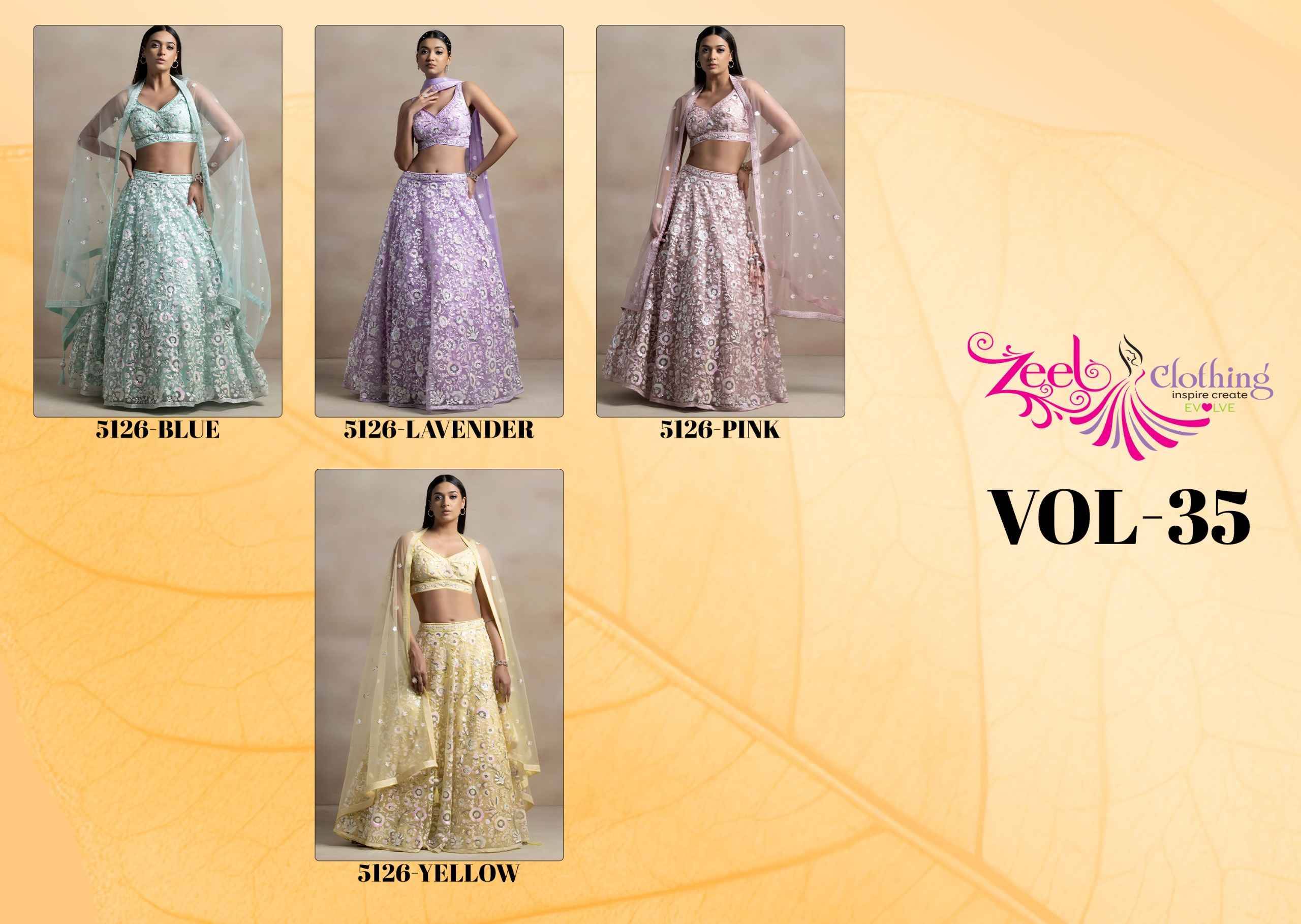 VOL-35 5126 Series By Zeel Clothing Designer Beautiful Collection Occasional Wear & Party Wear Soft Net Lehengas At Wholesale Price